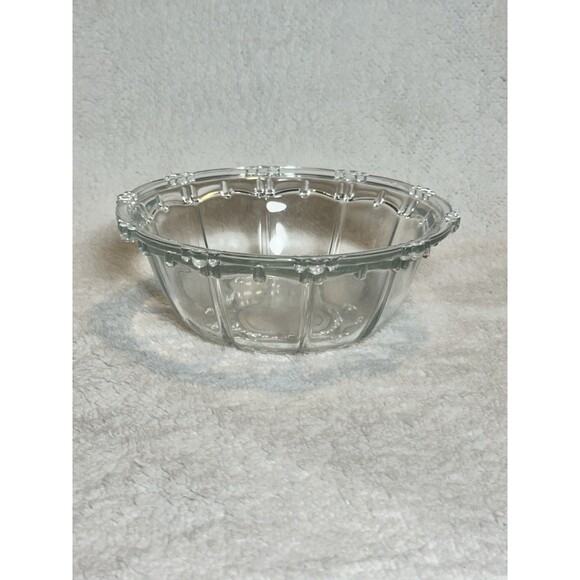Vintage KIG Indonesia Glass 7” Serving Bowl Bubble Starburst Design Candy Dish - Picture 1 of 5